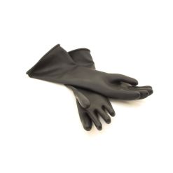 Black rubber latex 2.4mm gloves (9.5, X-large)