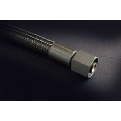 Miflex 100cm Deep Black LP regulator hose with 3/8” UNF male x 9/16” female connections