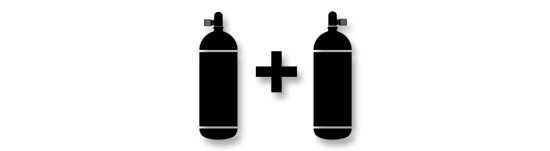 Sidemount mode: Total Remaining Bottom Time